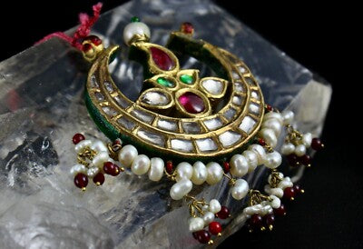 Certified Estate Antique Jadau Yellow Sapphire 122.7ct Pearl 22k Gold Pendant