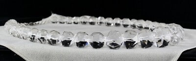 Big Natural Rock Crystal Quartz 1604 Cts Faceted Gemstone Necklace