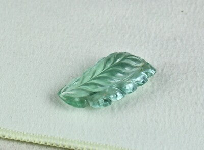Certified Natural Aquamarine 22.43 Ct Carved Leaf Loose Gemstone Ring Or Pendant