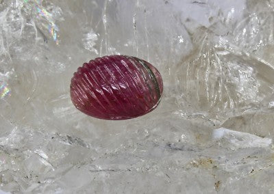 Multi Tourmaline Oval Carved Cabochon 16.40 Ct Gemstone Ring Pendant