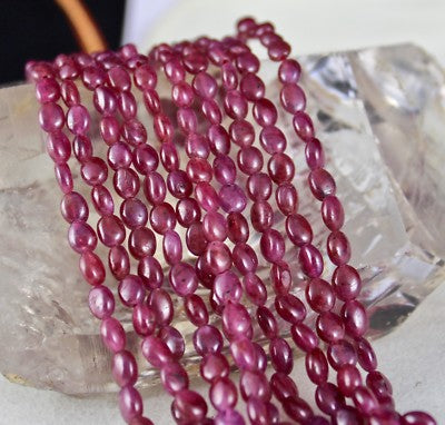 Natural Ruby 433 Ct Bead Necklace 17 Inches Ladies Jewelry