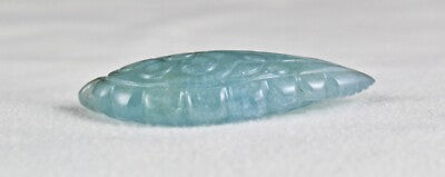 Certified Natural Blue Aquamarine 76.60 Ct Carved Gemstone Drilled For Pendant