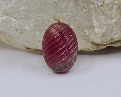 Multi Tourmaline Oval Carved Cabochon 16.40 Ct Gemstone Ring Pendant