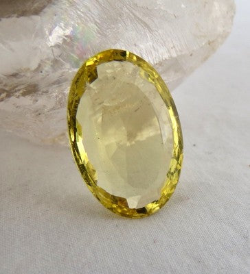 Certified Natural Yellow Aquamarine Heliodor 12.79ct Oval Ring Pendant Silver