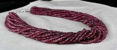 Certified Natural Pink Tourmaline 798 Ct Beaded Necklace Sterling Silver Clasp