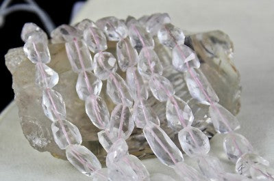 Certified Natural Pink Aquamarine Faceted Tumble Beads 992ct Necklace