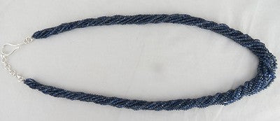 Certified Estate Natural Blue Sapphire Beads 464 Ct Sterling Silver Necklace