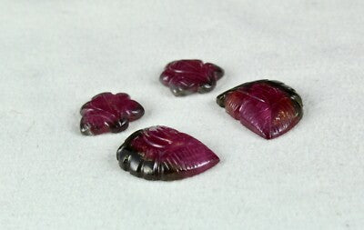 Certified Natural Multi Bi Tourmaline 32 Carats Carved Gemstone Earrings Design