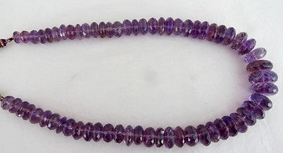 925 Ct Natural Amethyst Beads Faceted Gemstone Sterling Silver Necklace