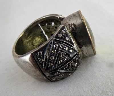 Natural Lemon Quartz Oval Gemstone & Diamond 10ct 18k Gold Sterling Silver Ring