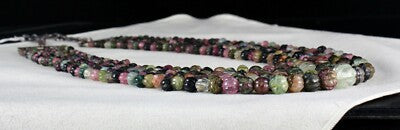 Certified Antique Natural Multi Tourmaline 860ct Carved Melon Gemstone Necklace