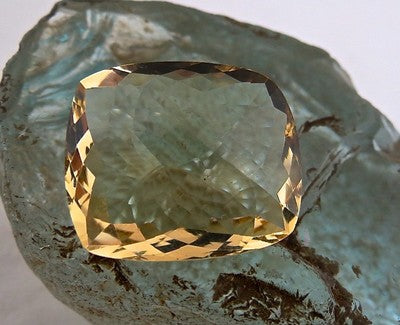 Natural Yellow Citrine Cushion Gem 31ct For Ring Or Pendant