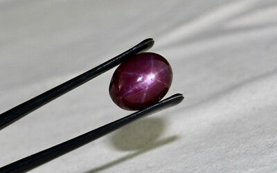 Certified A+top Natural 6 Line Star Ruby Oval Cabochon 11.53 Ct Gem For Ring