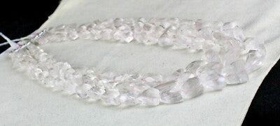 Natural Pink Aquamarine 1094 Ct Faceted Tumble Beads Gemstone Necklace