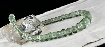Certified Green Amethyst Faceted Round Beads 867 Ct Gemstone Necklace