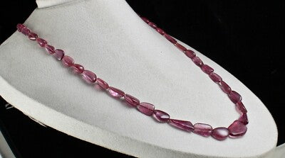 Certified 27" Long Natural Pink Tourmaline Beads 311 Ct Gemstone Necklace