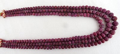 Certified Estate Natural Unheat Ruby 621ct Melon Beads Necklace For Women