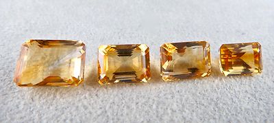 Natural Citrine Octagon Cut Gemstone 33 Ct For Earring Ring Pendant Set