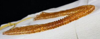 Certified Natural Yellow Citrine Faceted Beads Necklace 5 L 834 Ct For Women
