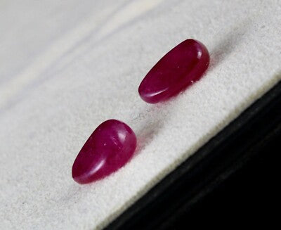 Certified Burmese Ruby Cabochon 18.18ct Gemstone Pair Earring Sterling Silver