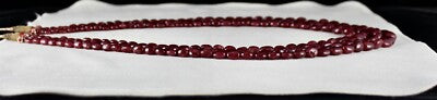 Certified 616 Ct Natural Red Spinel Beads Cabochon Gemstone Necklace
