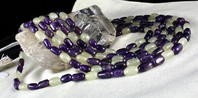 Natural Multi Jade Amethyst 1104ct Beads Fashion Gemstone Necklace