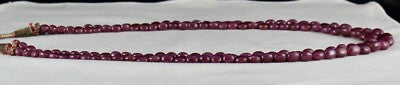 Certified Natural Ruby 319ct Beads Long 2 Line Untreated Gemstone Necklace