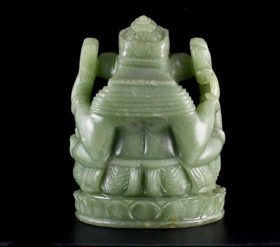 Certified Lord Ganesha Natural Aventurine 22700 Ct Green Jade Home Decor Statue