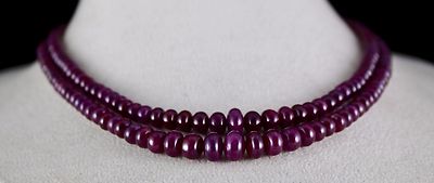 Certified Natural Untreated Ruby Round Beads Necklace 311 Ct For Women