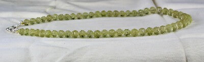Natural Lemon Quartz Necklace 229ct Semi Precious Gemstone Carved Beads Unique