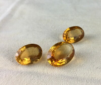 Natural Yellow Citrine 26.32ct Oval Cut 3pcs Gemstone Earrings Pendant Set