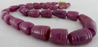 Certified Natural Unheated Ruby Beads 443ct Gemstone With Metal Clasp