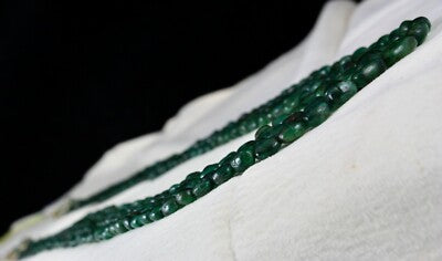 Certified Natural Old Mines Emerald 398ct Beads 5 Line Nugget Stone Necklace