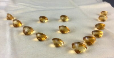 Certified Yellow Natural Citrine Oval Cut 171.50ct 14 Pcs Gemstone For Design