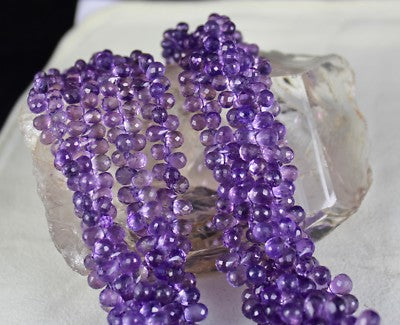 Certified Natural Amethyst Teardrop 1005 Ct Sterling Silver Party Necklace