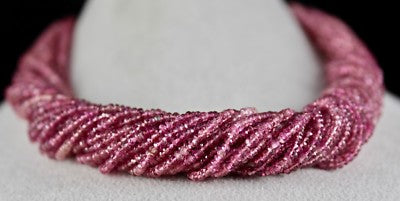 Certified Natural Pink Tourmaline 915 Ct Faceted Sterling Silver Necklace