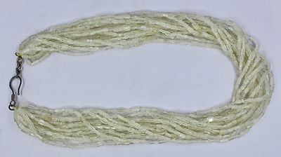 Natural White Moonstone Tube Beads Necklace 15 L 837 Ct Fashion Gemstone