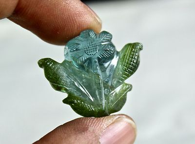 Natural Multi Colour Tourmaline Carved Flower Gemstone Ring & Pendant 32.28 Ct