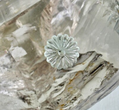 Natural Greenish Blue Aquamarine 10.56 Ct Carved Gemstone For Ring Or Pendant