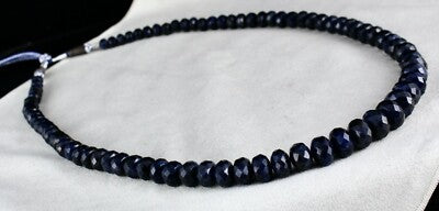 Dyed Sapphire Corundum Beads 803 Carats Round Faceted Gemstone Necklace
