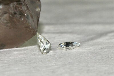 Certified Natural Rose Cut Diamond 2.29ct Pear Shape Pair Loose Gemstone Earring