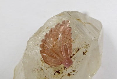 Natural Tourmaline Carved Leaf 14.43 Ct Loose Gemstone For Pendant Or Ring