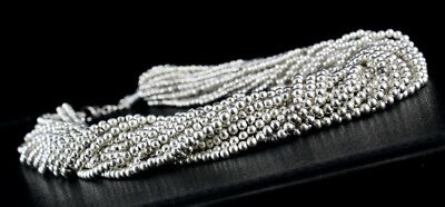Old Antique 925 Sterling Silver Beads Necklace 705 Ct Designer Bunch