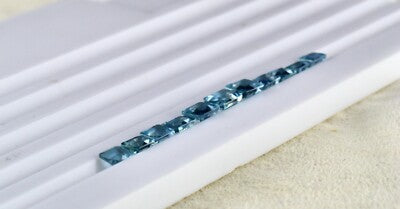 Certified Natural Aquamarine 11pcs Octagon Cut 9.47ct Gemstone Set Bracelet