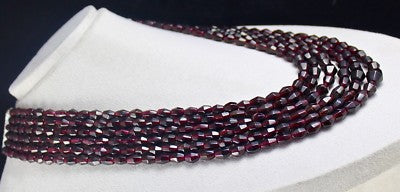 Natural Garnet 1412 Ct Red Gemstone Fancy Beads Party Necklace