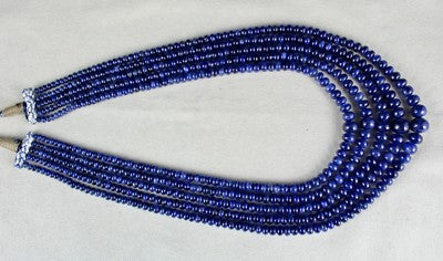 Certified Blue Sapphire Round Beads 614 Ct Fine Gemstone Important Necklace