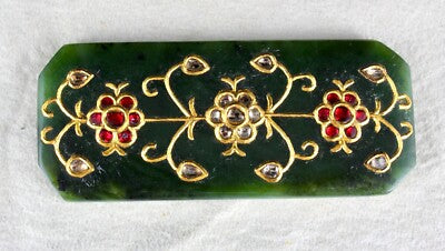 Certified Natural Nephrite Jade 253ct Pendant Natural Diamond & Gem 22k Gold