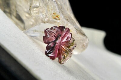 Natural Multi Tourmaline Flower Carved Pendant Brooch 18.99 Ct Gemstone Design