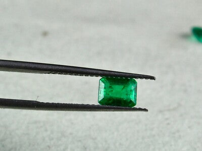 Certified 6x4mm Natural Emerald Octagon Cut 3pcs 1.64ct Gemstone Ring Wedding