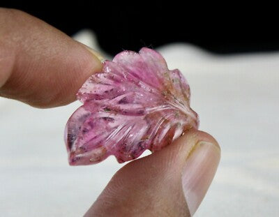 Natural Multi Tourmaline Carved Leaf 28.28 Cts Gemstone Pendant Brooch